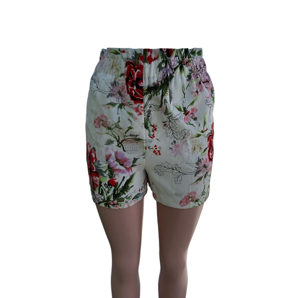 Dex Floral Paper Bag Waist Shorts Small